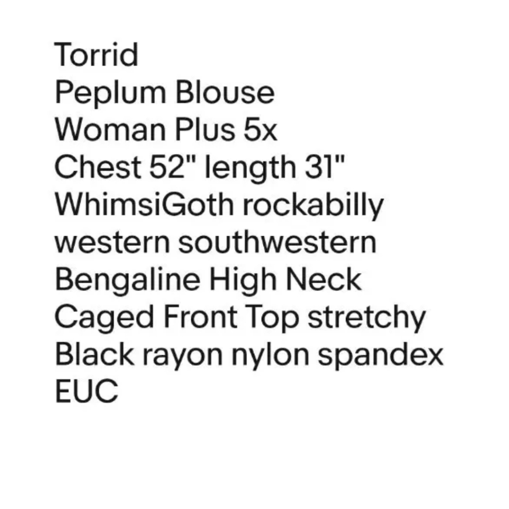 Torrid Blouse Whimisgoth Bengaline High Neck Caged Front Top Emo Punk Biker 5X - Picture 5 of 12